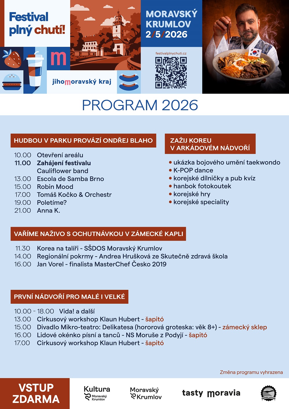 Festival plný chutí Moravský Krumlov 2.5.2026